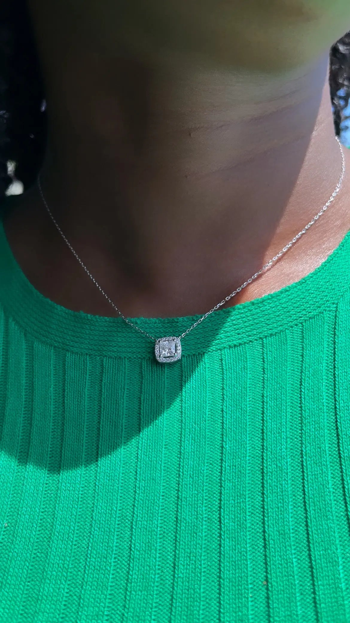 Halo Stone Necklace Merveille Jewelry