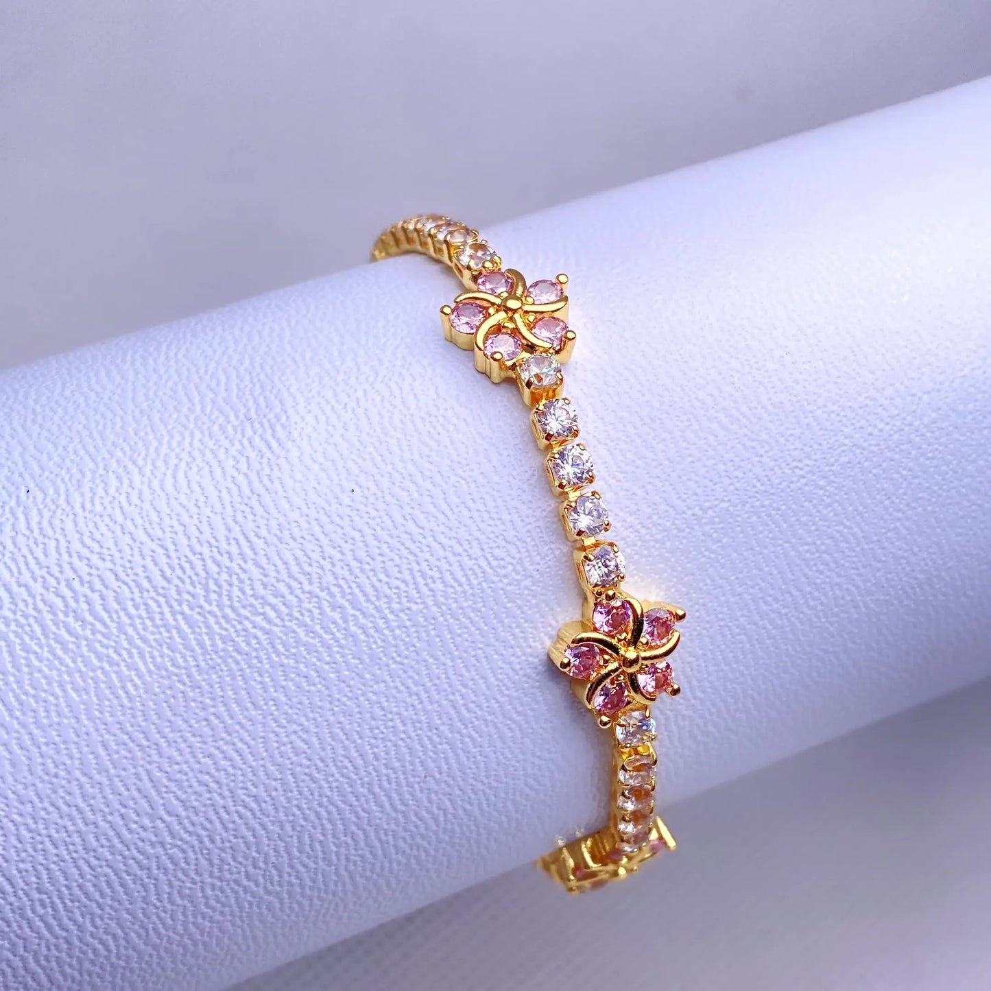 Flower Tennis Bracelet Merveille Jewelry