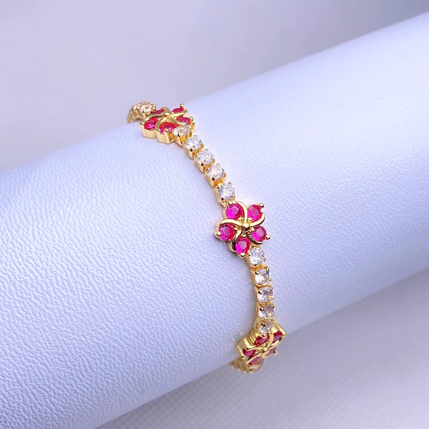 Flower Tennis Bracelet Merveille Jewelry