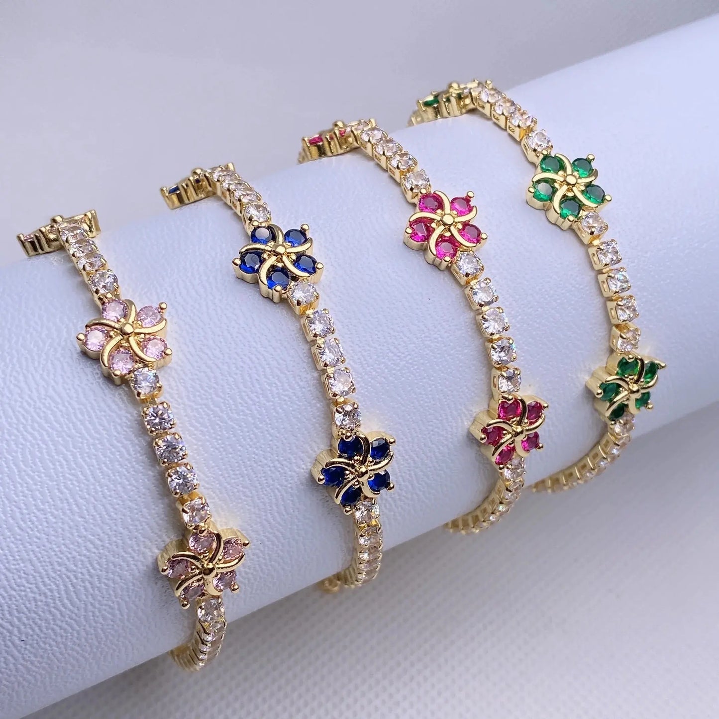 Flower Tennis Bracelet Merveille Jewelry