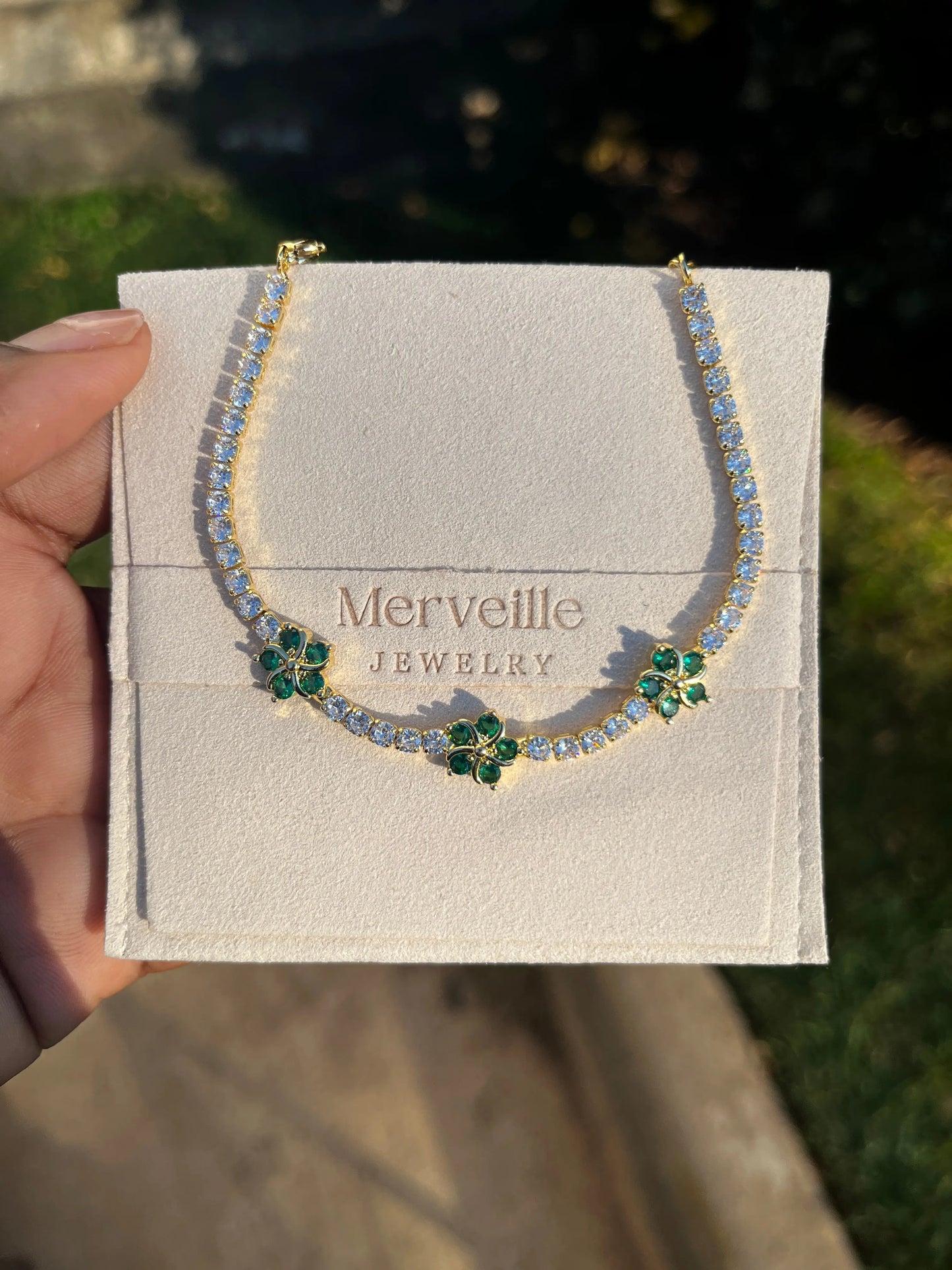 Flower Tennis Bracelet Merveille Jewelry