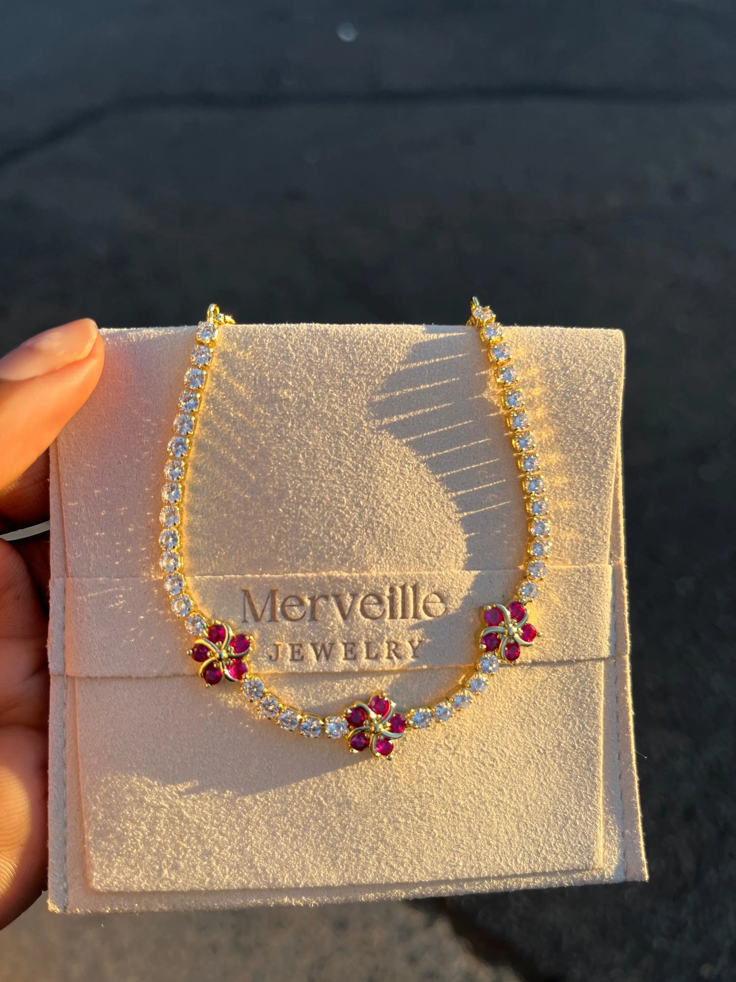 Flower Tennis Bracelet Merveille Jewelry