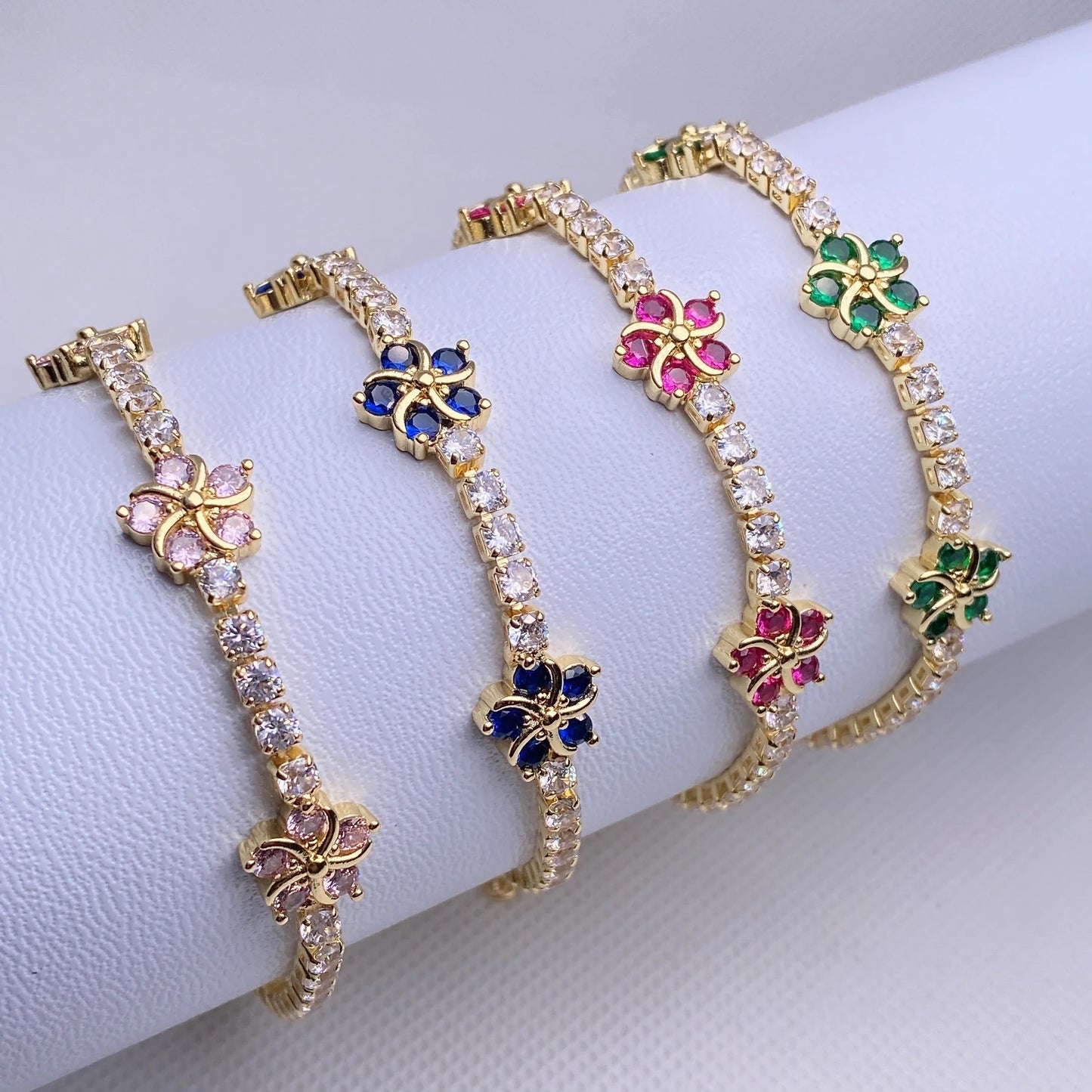 Flower Tennis Bracelet